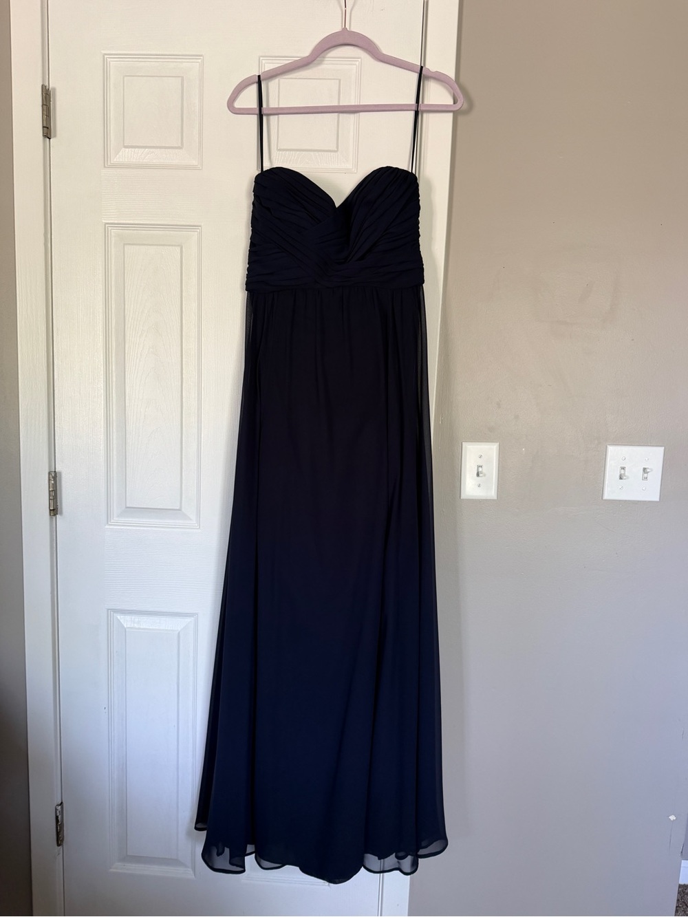 Amsale Navy Blue Long Maxi Gown Dress